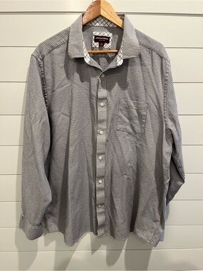 Johnston & Murphy Men’s Gray Patterned Dress Shirt XXL